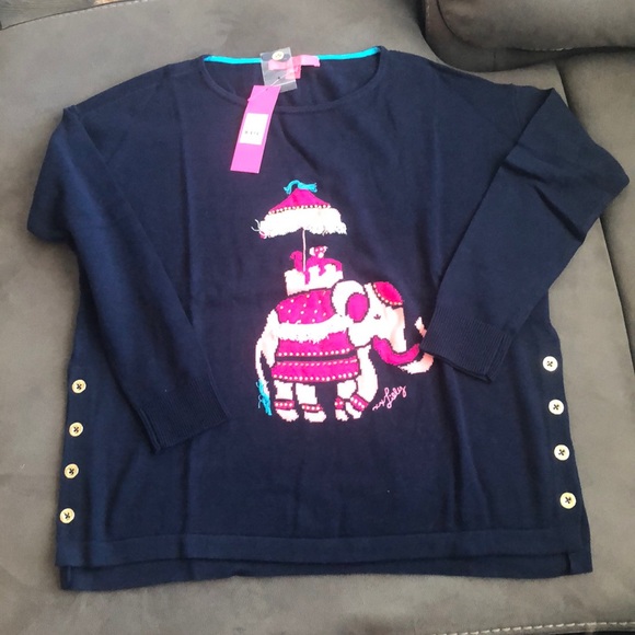 NWT Lilly Pulitzer Caralynn Navy sweater, S - Picture 4 of 6